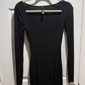 Skims Black Long Sleeve Dress